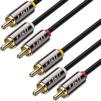 J&D RCA kabelis Video Audio AV Y Splitter kabelis Auksu dengtas 3 RCA vyriškos lyties į 3 RCA vyriškos lyties stereofoninio garso kabelis 7,6 m