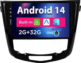 SXAUTO Android 14 automobilinis radijas Nissan X-Trail Qashqai J11 Rouge (2014-2018 m.) GPS navigacijos radijas - Integruotas CarPlay Android Car - LED kamera - 2G + 32G - Valdymas vairu DAB DSP 2 DIN IPS 10.1