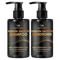 2 vnt. Keratin Smooth šampūno ir kondicionieriaus rinkinys - Drėkina plaukus ir galvos odą, stiprina plaukus, apsaugo nuo lūžinėjimo ir išsišakojusių galiukų, giliai atstatantis šampūno rinkinys 200ml+200ml
