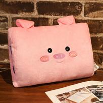 Animacinis vaisių vienaragis triušis pliušinis rankų šildytuvas ir miego pagalvėlė žaislas 30 x 23 cm (0.3 kg) rožinės kiaulės spalva