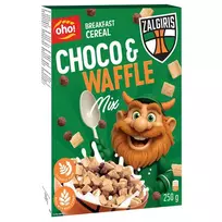 Sausi pusryčiai OHO! Choco&Waffle mix ŽALGIRIS, 250 g