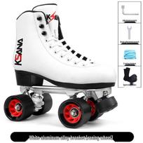 KSANA Setsuna Double-Row Microfiber Leather Roller Skates - Adult Four-Wheel Inline Skates for Professional Figure Skating 35