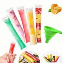 28cm*5.5cm Maišeliai ledams ant pagaliuko su(Twrette Vakarėlis, Mergvakaris, Virtuvės reikmenys, Sandėliavimas, Dekoras, Lauko 50Pcs+1pc Funnel