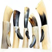 5 vikingų gėrimo ragų puodelių rinkinys 22,86 - 38,1 cm Vikingų dovana vyrams Natūralus skandinaviškas 10-14 uncijų taurė Alui, midui, alaus bokalas, vynui su stovu
