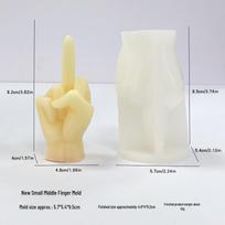 Middle Finger Silicone Mold for DIY Scented Candle, Plaster, & Resin Ornaments beige