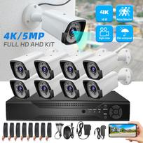 8 kanalų DVR 1080p vaizdo stebėjimo kamerų saugos sistema 5MP lauko IP66 atspari vandeniui nuotolinio stebėjimo naktinio matymo vaizdo stebėjimo rinkinys balta