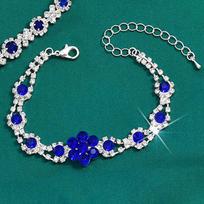 Jewelry High-end Crystal Gem Ladies Water Drop Necklace Earrings Bracelet Ring