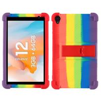 Blackview Tab 5 8 colių apsauginis silikoninis dėklas su stoveliu nuo kritimo vaivorykštės spalva
