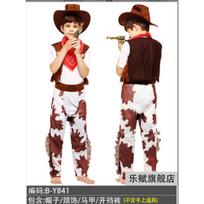 Children's Western Cowboy Costumes Halloween, Masquerade, Cosplay Show Dresses M