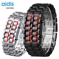 Lava LED Skaitmeninis Poros Apyrankės Laikrodis - Kūrybinga Mada Karštas Išpardavimas Women's Silver with Blue Light