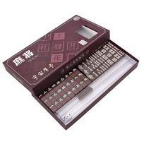 Nešiojamas mažas mahjong rinkinys Mahjong stalo žaidimai suaugusiems Tradiciniai kinų mahjong kauliukai Lauko bendrabučio kelioninis žaidimas ruda