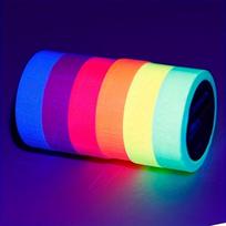 6 vnt. Neoninė švytinti juosta, 6 spalvų - Vandeniui atsparus, UV reaguojantis fluorescencinis lipdukas, Atspindinti įspėjamoji saugos juosta