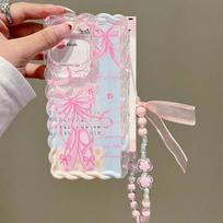 Creative Bow Tied Soft Shell Suitable for IPhone16 Mobile Phone Case Apple 15 Protective Case 14 13 Bracelet Apple 15