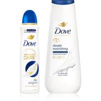 Dove Advanced Care Deeply Nourishing ekonomiška dezodorantų ir dušo gelių pakuotė