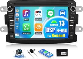4G + 64G 8 Core Android 13 automobilinis radijas Renault Dacia Duster Sandero Captur Lodgy Symbol Logan Dokker CarPlay Android Car 7 colių automobilinis radijas su ekranu Bluetooth GPS FM RDS WiFi SWC DSP atbuline eiga