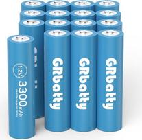 AA įkraunama baterija NI-MH, 3300 mAh, patvari, 1,2 V, 1200 ciklų įkraunama AA baterija, 16 vnt., skirta namų ūkio ir verslo prietaisams