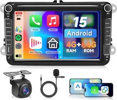 Hodozzy 4G + 64G Android automobilinis radijas VW Passat Golf Jetta EOS Polo Touran Seat Sharan, 8 colių jutiklinis ekranas su belaidžiu Carplay Android automobiline navigacija WiFi Bluetooth FM/RDS DSP Canbus Reversing