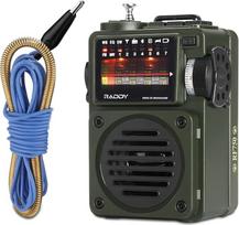 Raddy RF750 Nešiojamas trumpųjų bangų radijas Mažas AM/FM/SW radijas Skaitmeninis retro įkraunamas radijas, veikiantis baterijomis, su BT, TF kortelės muzikos grotuvu, 6 EQ režimais, išorine antena
