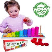 WOOPIE GREEN Montessori dėlionė mokytis spalvas ir skaičius