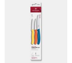 Victorinox - SWISS CLASSIC 3 dalių spalvotas daržovių peilių rinkinys