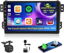 "Inefala Android" automobilinis radijas Suzuki Splash Ritz/Opel Agila 2004-2014 4+64G su belaidžiu "CarPlay" "Android" automobiliu, 9 colių ekranas Palaiko FM RDS 32EQ GPS Bluetooth WiFi SWC AHD atbulinės eigos kamera