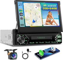 "Inefala" 2G + 64G automobilinis radijas 1 DIN "Android 15" su 7 colių atverčiamu jutikliniu ekranu, belaidžiu "Carplay" ir "Android" automobiliu, "Bluetooth" radijas automobiliui 1Din su GPS, "WiFi", RDS/FM, USB, SWC, mikrofonu, atbulinės eigos kamera