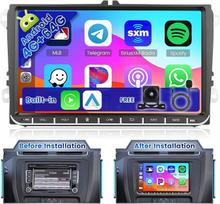 "Ohradio" 4G + 64G automobilinis radijo imtuvas 2 DIN "Android 15", skirtas "VW Golf Tiguan Caddy Polo Touran" su belaidžiu "CarPlay" "Android" automobilio GPS, 9 colių jutikliniu ekranu, DSP radijo imtuvu FM/RDS "WiFi" + atbulinės eigos kamera + mikrofon