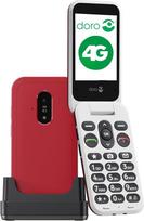 DORO telefonas - "Doro Leva E22" - 4G sulankstomas telefonas senjorams - 2,8 colio ekranas, kontrastingi mygtukai, itin aiškus garsas, HD balsas, fotoaparatas, "Doro Secure" mygtukas - su įkrovimo doku - raudona/balta