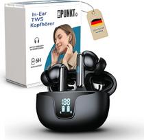 FREI PUNKT 24 ausinės į ausis - "Bluetooth 5.3", juodos spalvos, ANC+ENC triukšmo slopinimas, 6+48 val. veikimo laikas, LED ekranas, sodrūs bosai, 3 poros silikoninių ausų antgalių