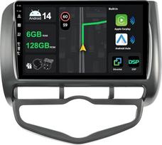 KECONSING [6G + 128G] IPS 9 colių "Android 14" automobilinis radijas "Honda Jazz City 2002-2007" su "Navi Octa Core" [Integruotas 4G LTE/DAB+/CarPlay/Android Auto/DSP/GPS/Bluetooth 5.0/WLAN/USB/AHD/360 kamera
