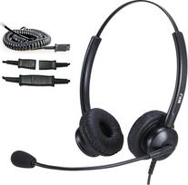 MKJ telefono ausinės RJ9 skambučių centro ausinės su mikrofonu, slopinančiu triukšmą Plantronics Suderinamos su IP telefonais Grandstream Panasonic Sangoma Htek Akuvox Huawei Escene ir kt.