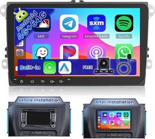 Ohradio 8Core / 4G + 64G Radijas VW Golf Tiguan Caddy Polo Touran Seat Automobilinis radijas 2 DIN Android 15 Belaidis Carplay Android automobilinis 9 colių jutiklinis ekranas su GPS WiFi 2USB AHD atbulinės eigos kamera MIC