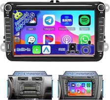 Ohradio 8Core/4G + 64G Radijas VW Golf Tiguan Caddy Polo Touran automobiliniam radijui 2 DIN Android belaidis Carplay Android automobilinis 8 colių jutiklinis ekranas su GPS WiFi AHD atbulinės eigos kamera MIC