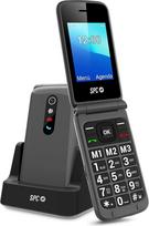 SPC Stella 2 sulankstomas mobilusis telefonas senjorams, dideli mygtukai ir mygtukai, lengvai naudojamas, nuotolinis konfigūravimas, SOS mygtukas, USB-C, 3 tiesioginės atminties, įkrovimo stotelė, be įkroviklio, juodas