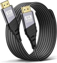 TEFLOTY HDMI 2.1 kabelis 8K - HDMI kabelis itin didelės spartos 48Gb/s 8K @ 60Hz 4K @ 120Hz 7680P eARC HDCP 2.2 ir 2.3 DTS:X Dynamic HDR Dolby Atmos Suderinamas su HDTV, PS5/4/3, "Xbox Series X/S", monitoriumi Daugiau