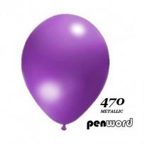 Balionai Metalic Penword, violetiniai, 12 cm, 100 vnt