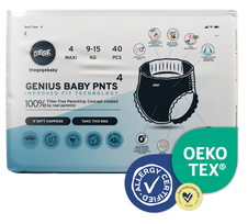 GEGE Genius Baby PNTS (9-15 kg) Maxi 4 sauskelnės-kelnaitės, 40 vnt.