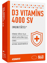 ICONFIT D3 Vitamin 4000 SV kapsulės, 60 vnt.