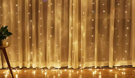 LED girlianda užuolaida 3x2 šilta balta