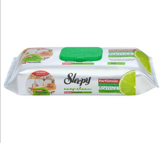Drėgnos servetėlės ​​​​maistiniams paviršiams Sleepy Easy Clean, žalias dangtelis (pakuotėje 50vnt).