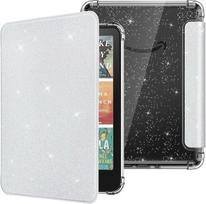 "MoKo" dėklas 7 colių "Kindle Paperwhite 2024 12th Gen" ir "Kindle Coloursoft Signature Edition 2024", itin skaidrus, minkštas, lankstus, blizgantis TPU dėklas, lengvas, su automatinio budėjimo/užmigimo funkcija, blizgus, baltas