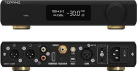 "Topping D90 III Sabre 2X ES9039SPRO" DAC, XU-316 DSD512 PCM768kHz HiFi DAC, USB/Bluetooth 5.1/Optical/Coaxial/AES/IIS konverteris į RCA/XLR, DAC su 12 V trigeriu, juoda spalva