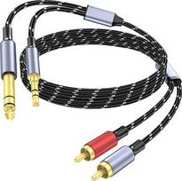 3,5 mm į RCA kabelį, 1/4" TRS į dvigubą RCA kabelį, 2 in 1 garso kabelis, paauksuotas HiFi garso ausinių kabelis, Aux kabelis, 1/8" 6,35 mm adapteris Stereo Y daliklis telefono garsiakalbiui MP3 planšetiniam kompiuteriui