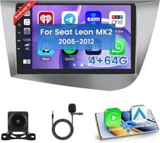 Hikity [4+64GB] Android 13 automobilinis radijas CarPlay Android belaidis automobilis Seat Leon MK2 2005-2012 Radijo ekranas 9 colių automobilinis radijas Bluetooth Mirror Link navigacija GPS EQ DSP WiFi FM