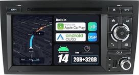 JOYX Android 12 IPS Double DIN automobilinis radijas tinka A4 (2003-2011) Integruota Carplay Android automobilinė atbulinės eigos kamera MIC Nemokama 2G + 32G vairo valdymas 4G WiFi DAB Mirrorlink Fast Boot BT