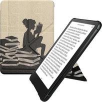 kwmobile Apsauginis dėklas, suderinamas su "Amazon Kindle Paperwhite" (2024)/"Colorsoft" - dirbtinės odos dėklas - elektroninės skaityklės dangtelis - moters skaitymo dėklas - juodai smėlio spalvos