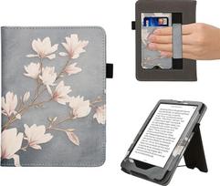 kwmobile Flip Case Compatible with Amazon Kindle Paperwhite 11th Generation 2021 Case - Flip Case for Kindle Paperwhite Case with Wrist Strap - Magnolia