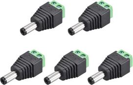 sourcing map 5 x 5.5 x 2.5 mm DC Power Jack Plug Adapter Plug for LED Strip CCTV Camera Cable Wire Ends