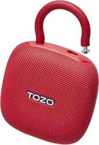 TOZO PE1 mini "Bluetooth" garsiakalbis, nešiojamasis garsiakalbis, muzikos dėžutės "Bluetooth" garsiakalbis su karabinu, atsparus vandeniui IPX8, 32 valandų trukmės, galingi bosai vakarėliams, lauko ir kelionių reikmėms - raudonas