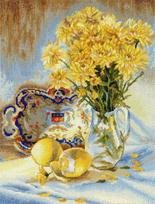 Kryželių siuvinėjimo rinkinys Saulėtas natiurmortas 40×30 cm